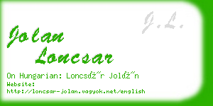 jolan loncsar business card